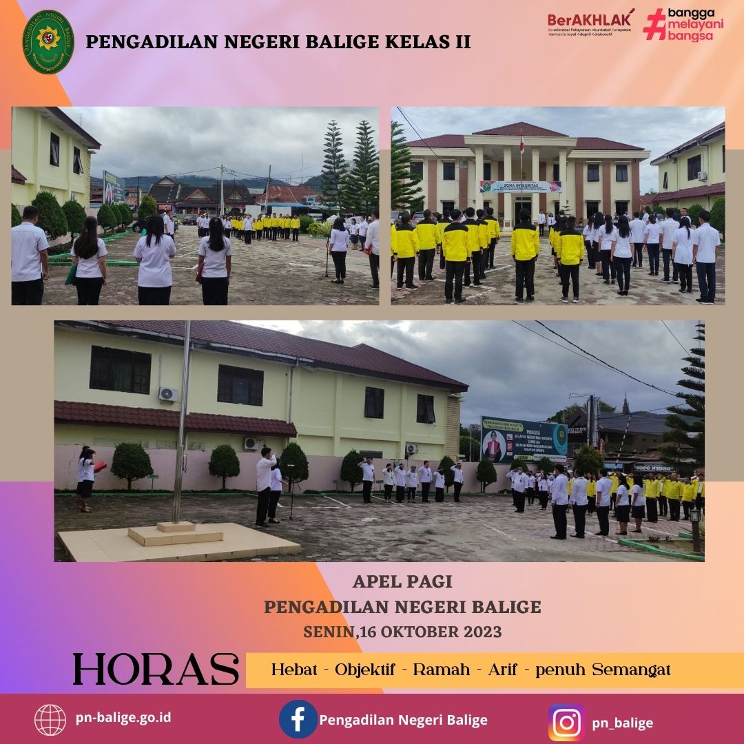 APEL PAGI  PN BALIGE PADA HARI SENIN 16 OKTOBER 2023